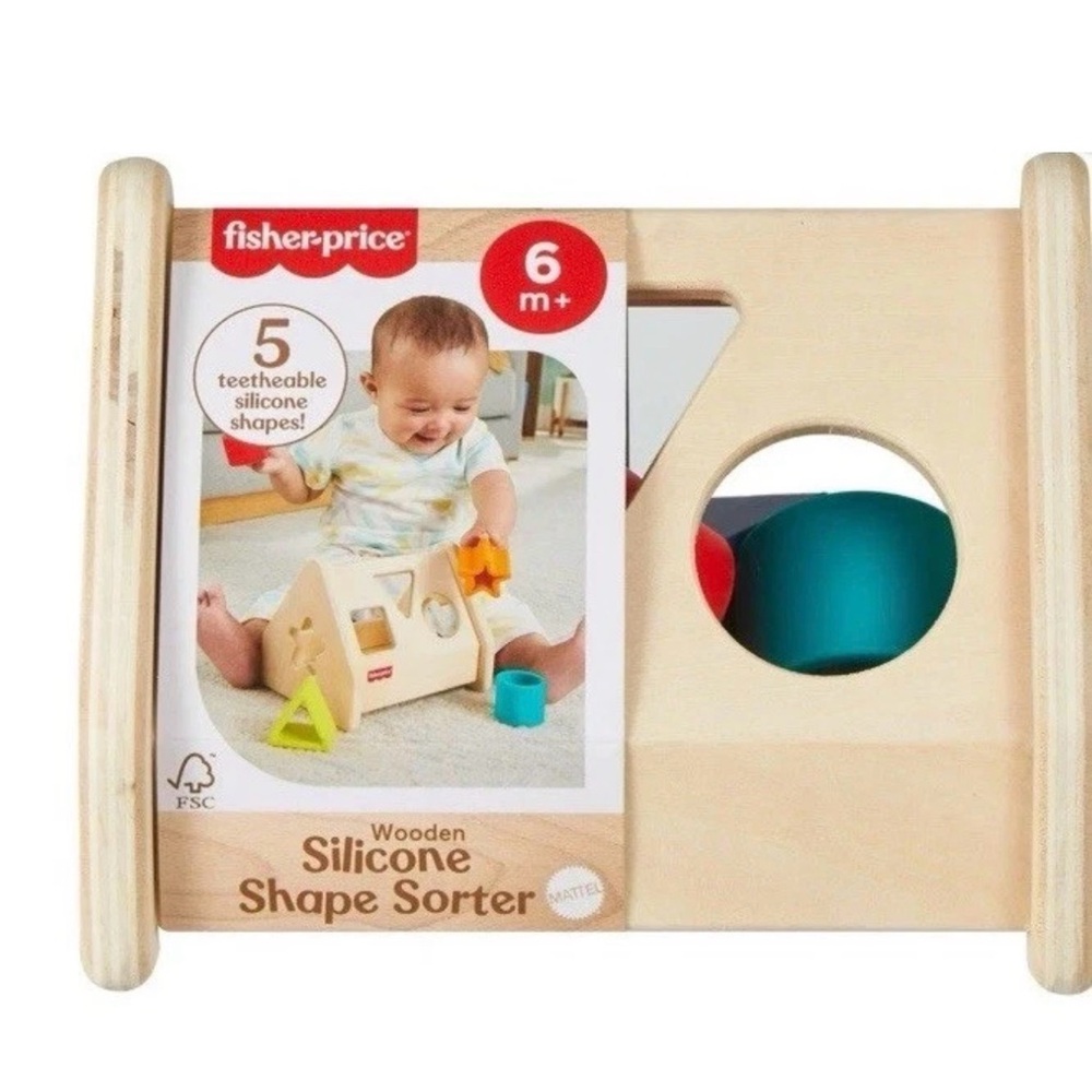 Fisher-Price Wooden Silicone Shape Sorter - Multicolor